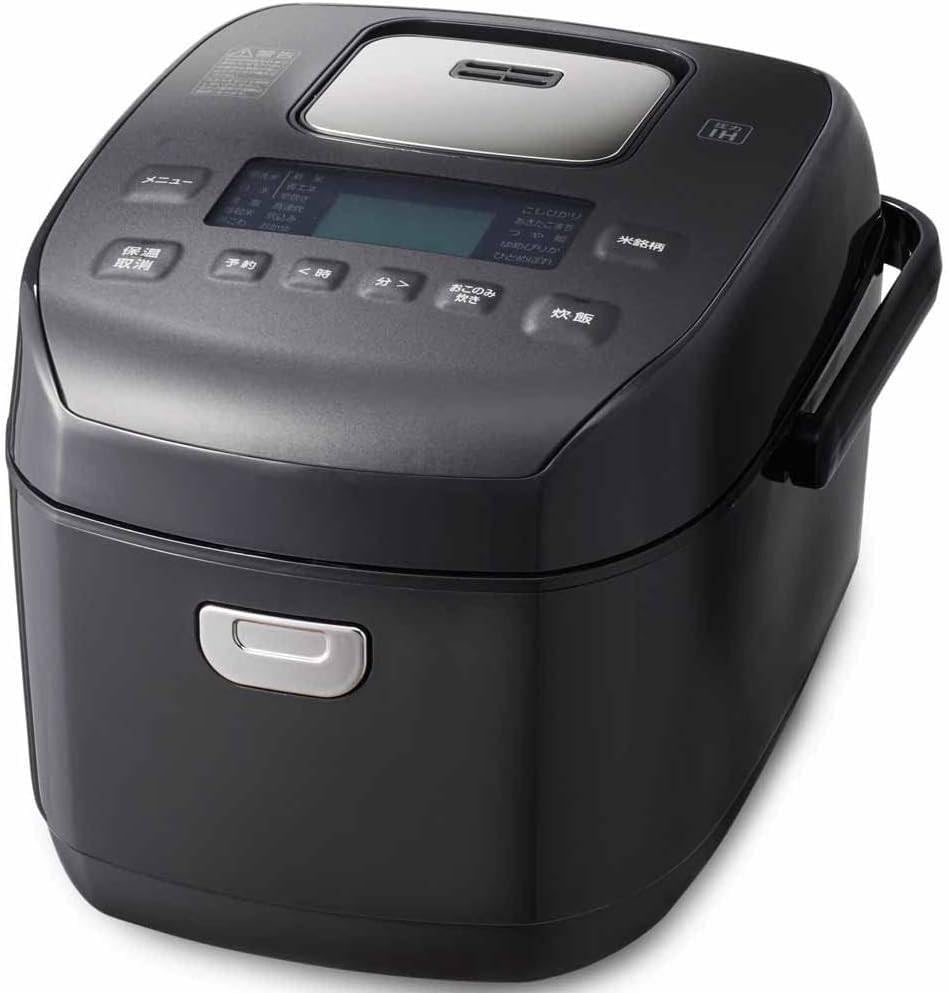 Amazon | 炊飯器 圧力IH 5.5合 極厚火釜 ブラック 35奥行き x